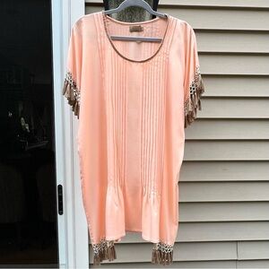 Woman’s Skemo Beaded Tassel Swimsuit Coverup Size Small